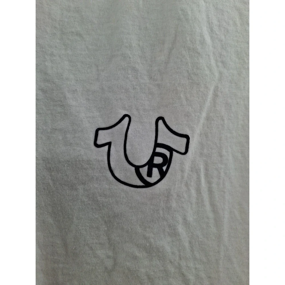 True Religion Men's Horseshoe Box Logo Large White Hoodie Tank Top